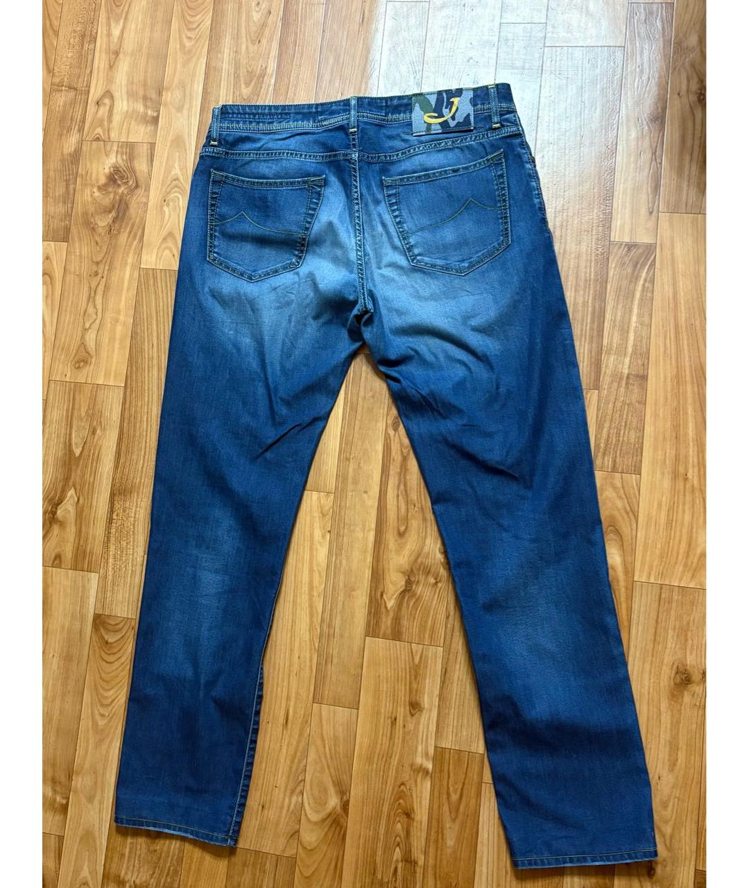 JACOB COHEN Темно-синие хлопковые прямые джинсы, фото 2