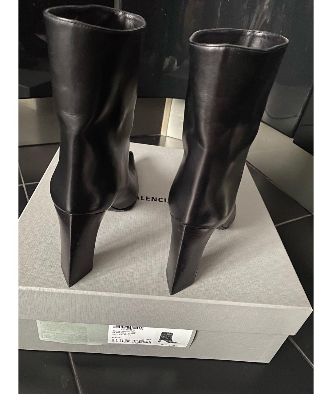 BALENCIAGA Черные кожаные полусапоги, фото 3