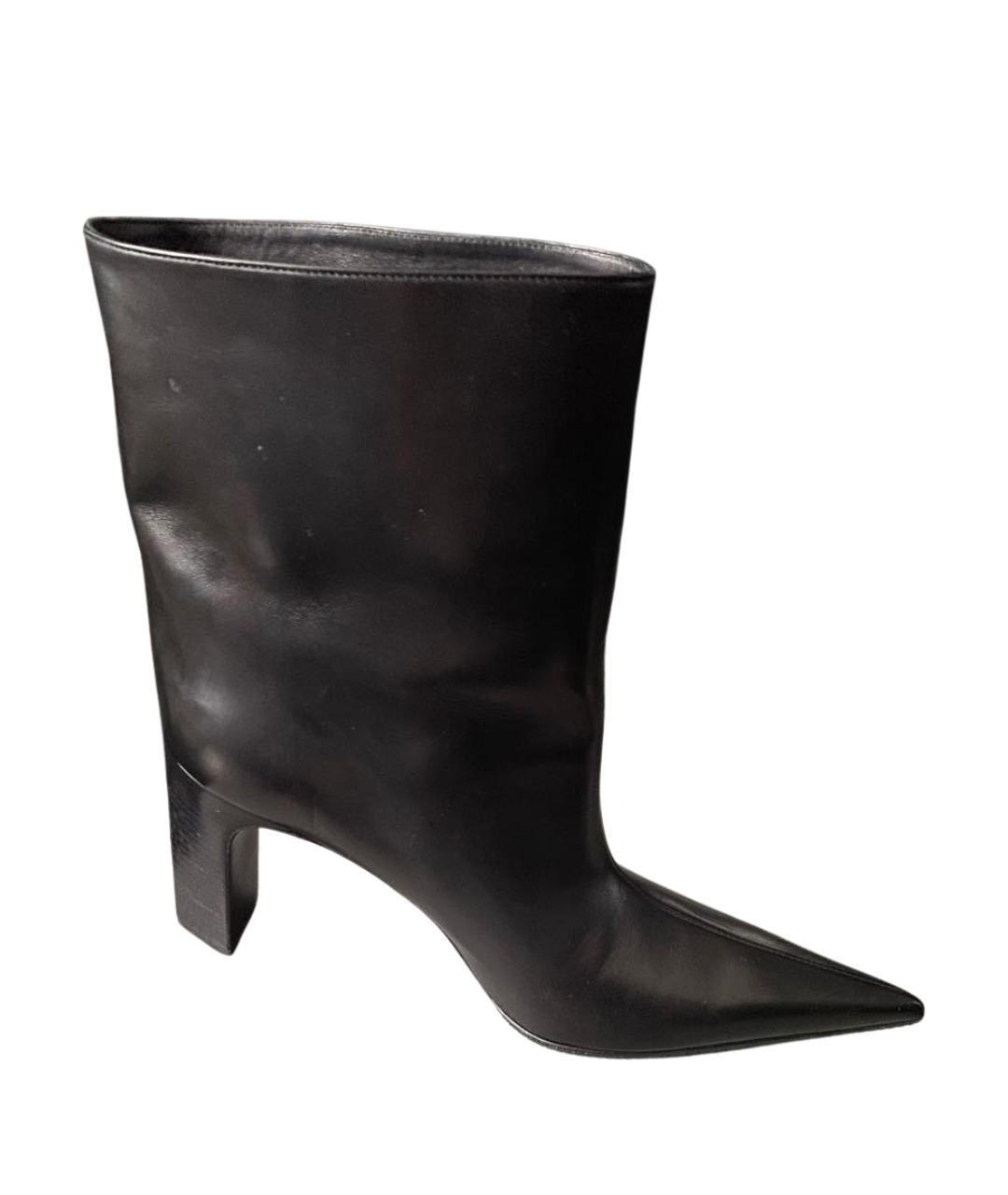 BALENCIAGA Черные кожаные полусапоги, фото 1
