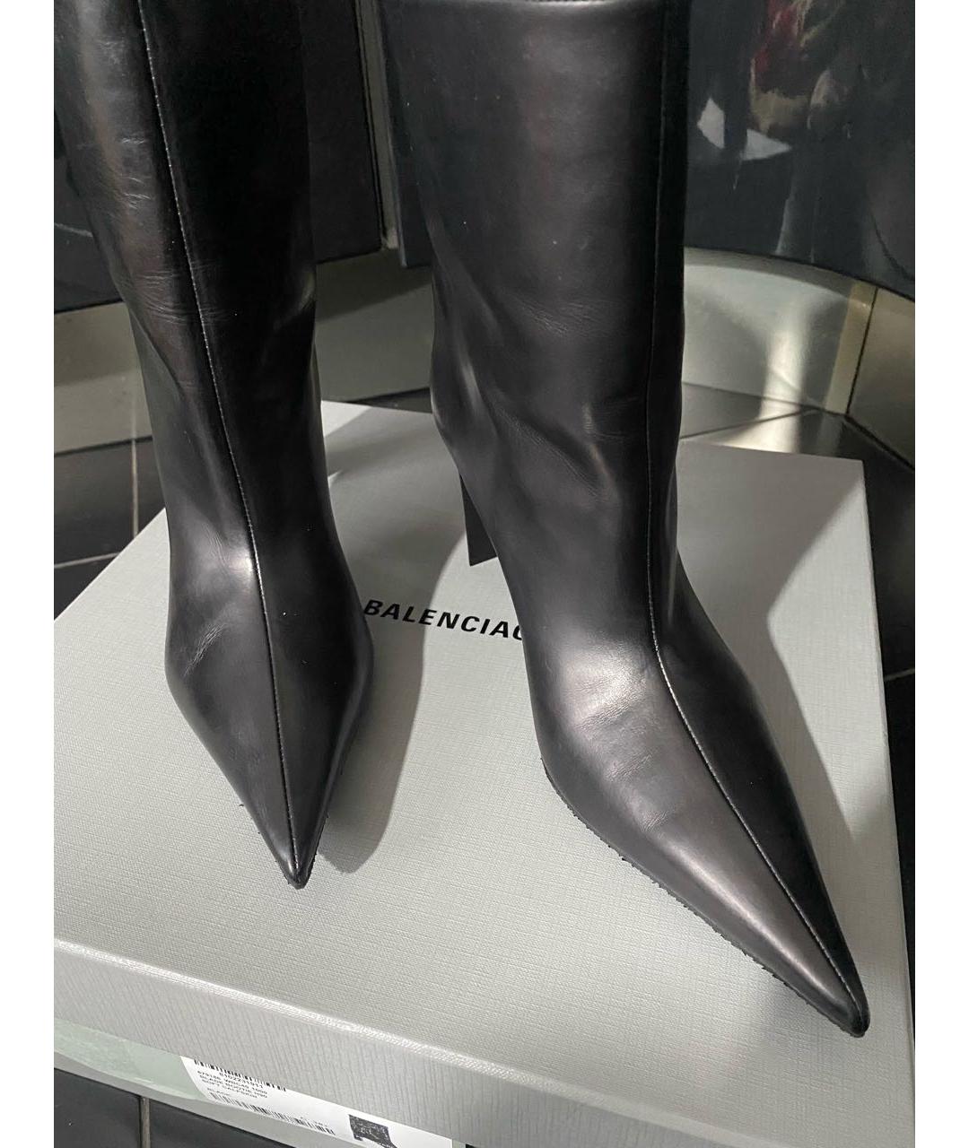 BALENCIAGA Черные кожаные полусапоги, фото 6