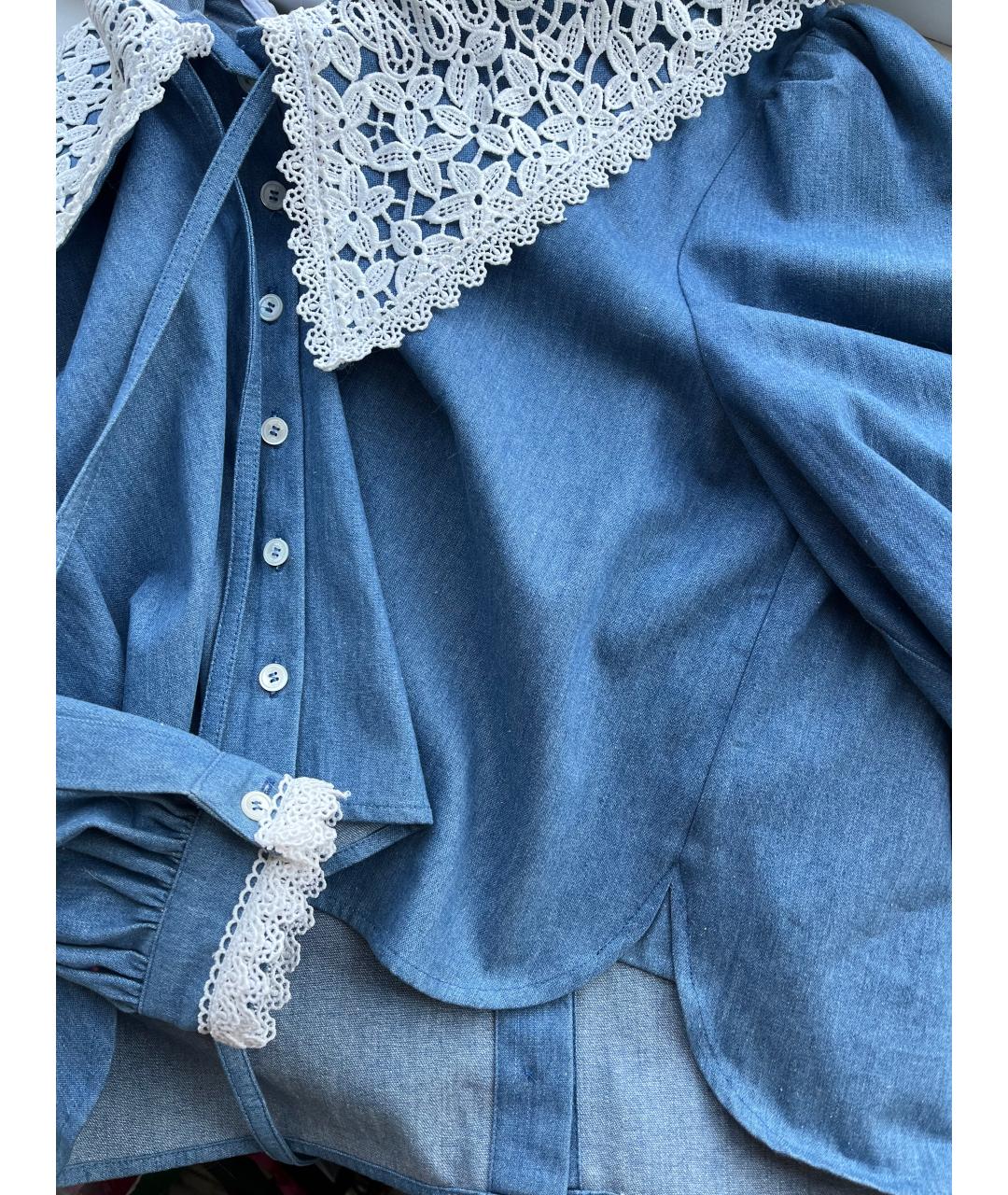 ROCH Голубая деним блузы, фото 3