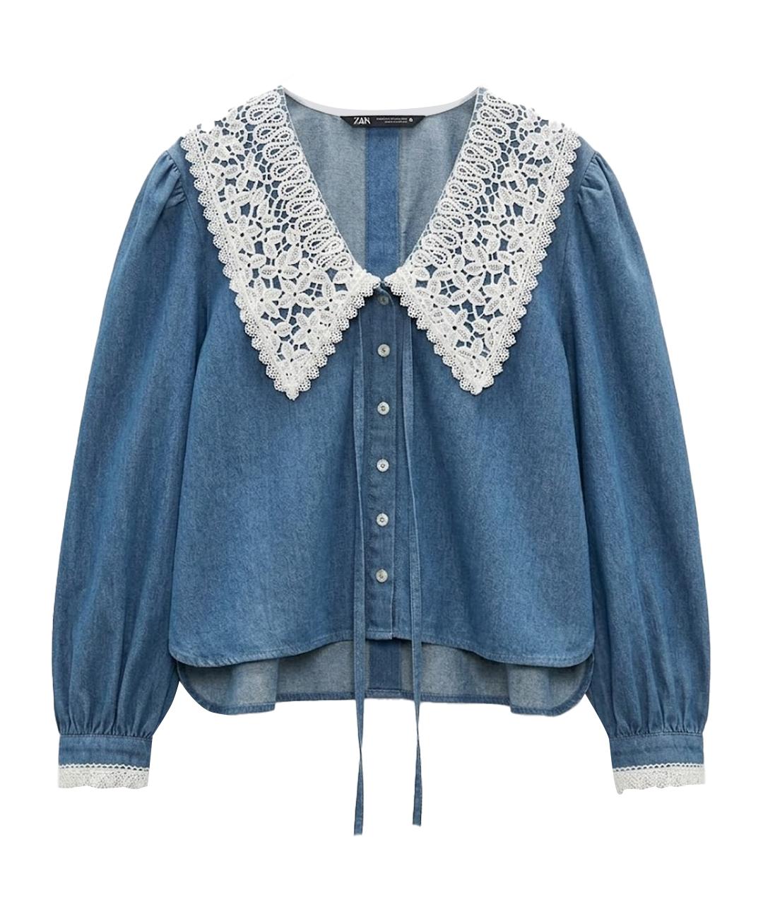 ROCH Голубая деним блузы, фото 1