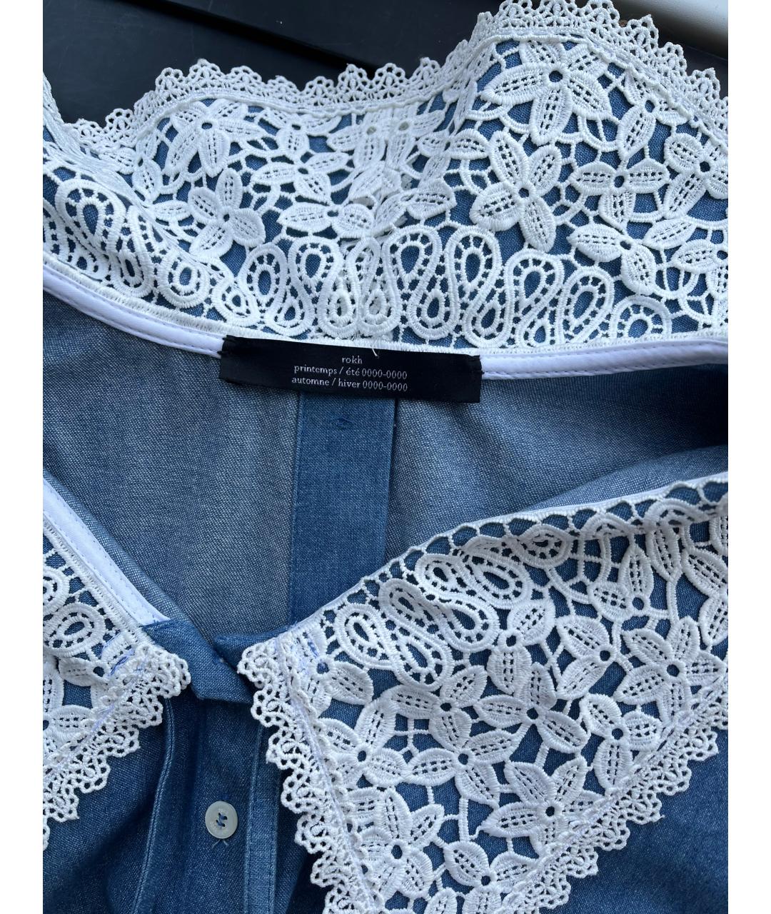 ROCH Голубая деним блузы, фото 4