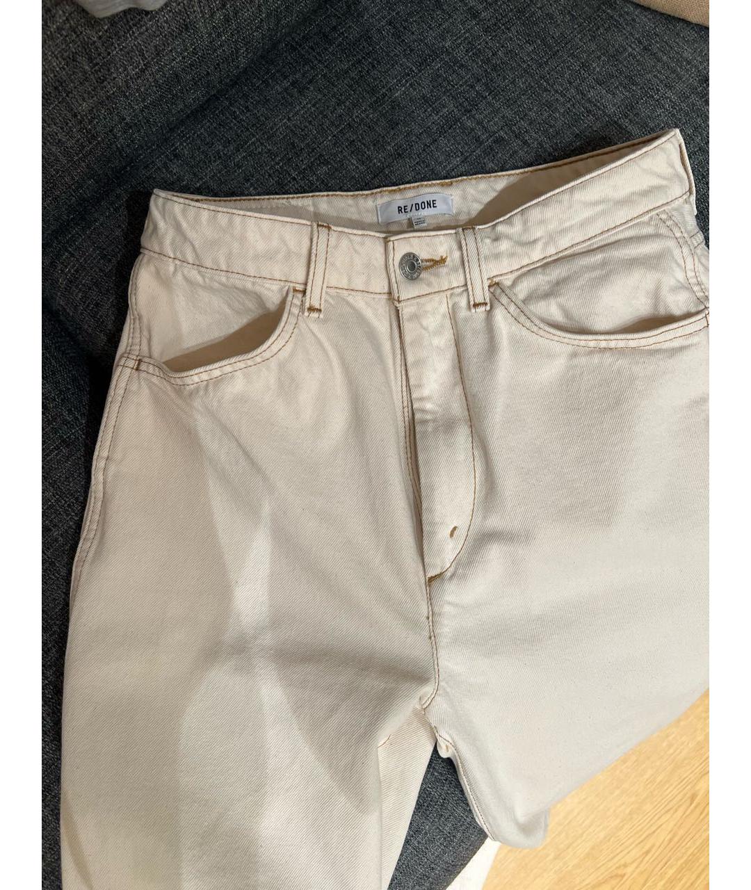 RE/DONE Бежевые хлопковые прямые джинсы, фото 2
