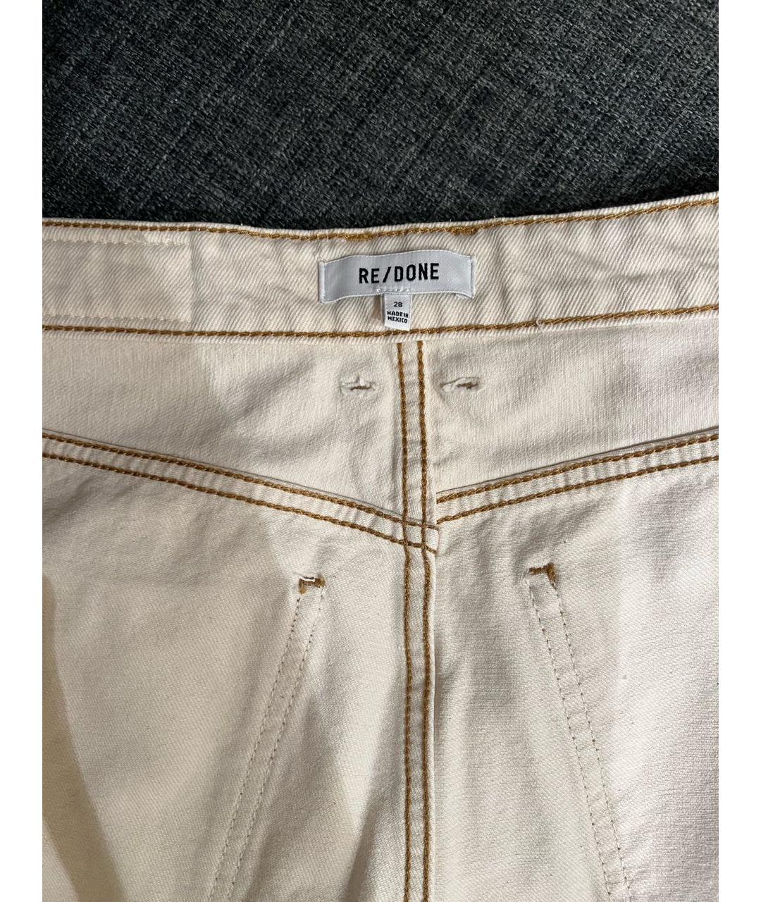 RE/DONE Бежевые хлопковые прямые джинсы, фото 3