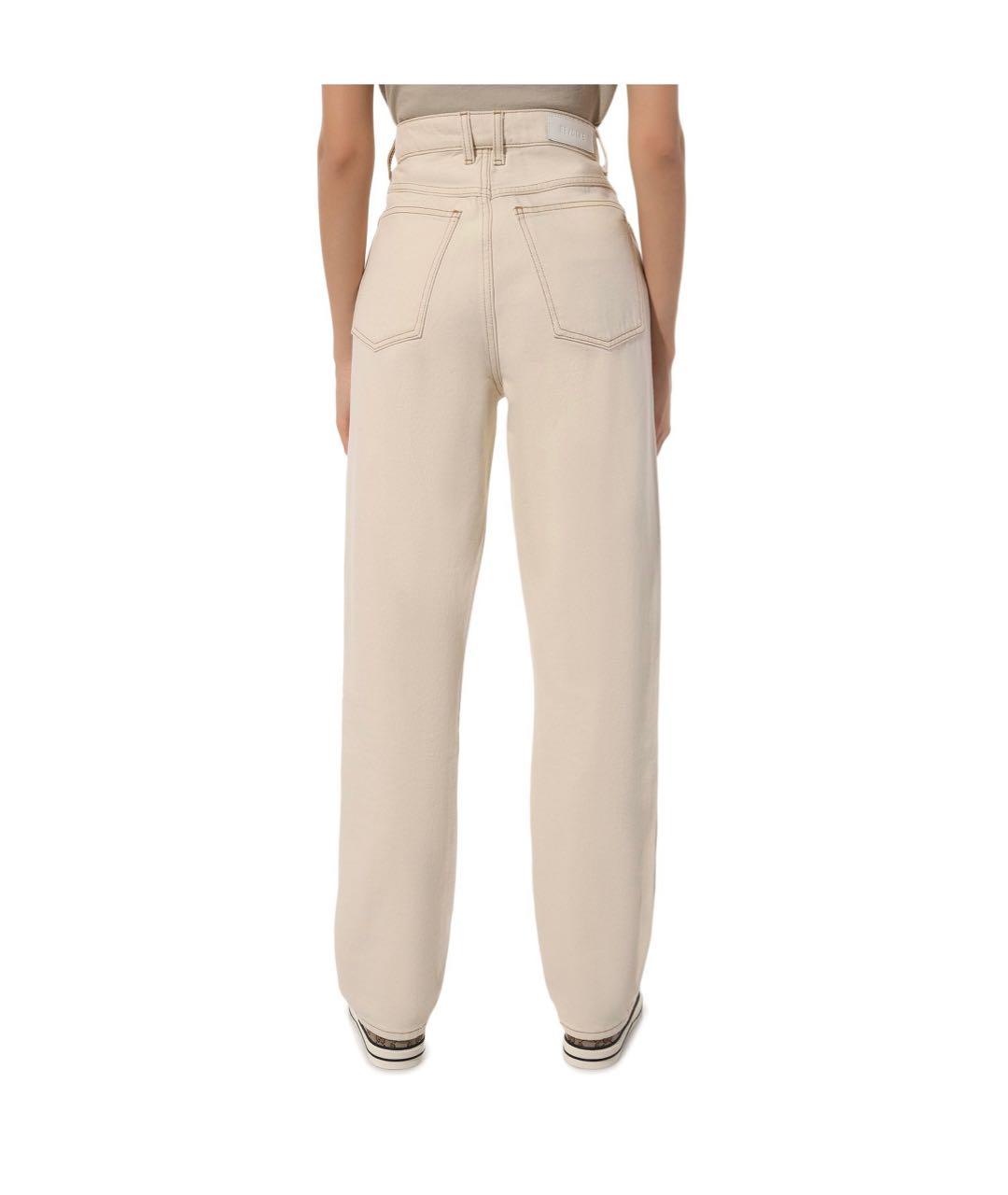 RE/DONE Бежевые хлопковые прямые джинсы, фото 7