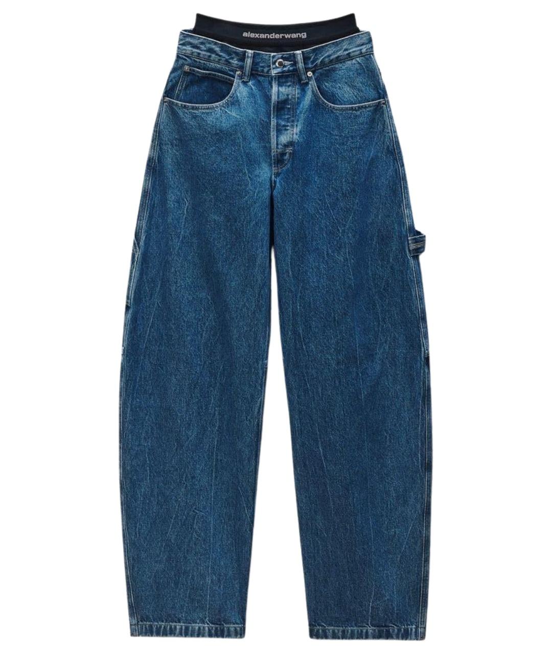 ALEXANDER WANG Темно-синие хлопковые прямые джинсы, фото 1