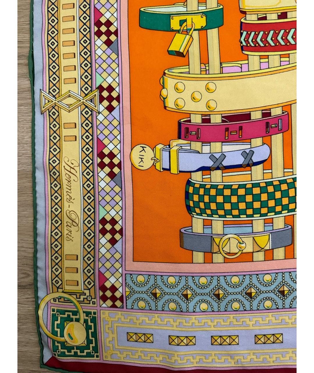 HERMES Мульти шелковый платок, фото 5