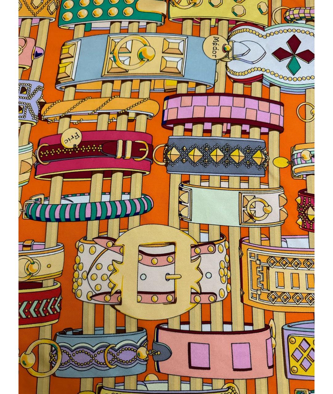 HERMES Мульти шелковый платок, фото 6