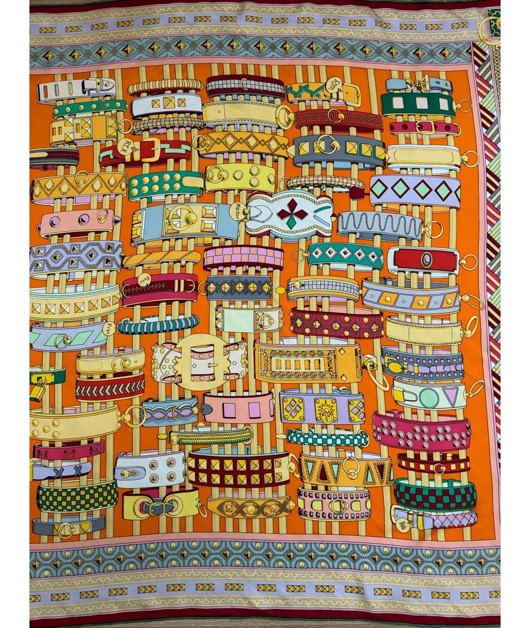 HERMES Мульти шелковый платок, фото 7