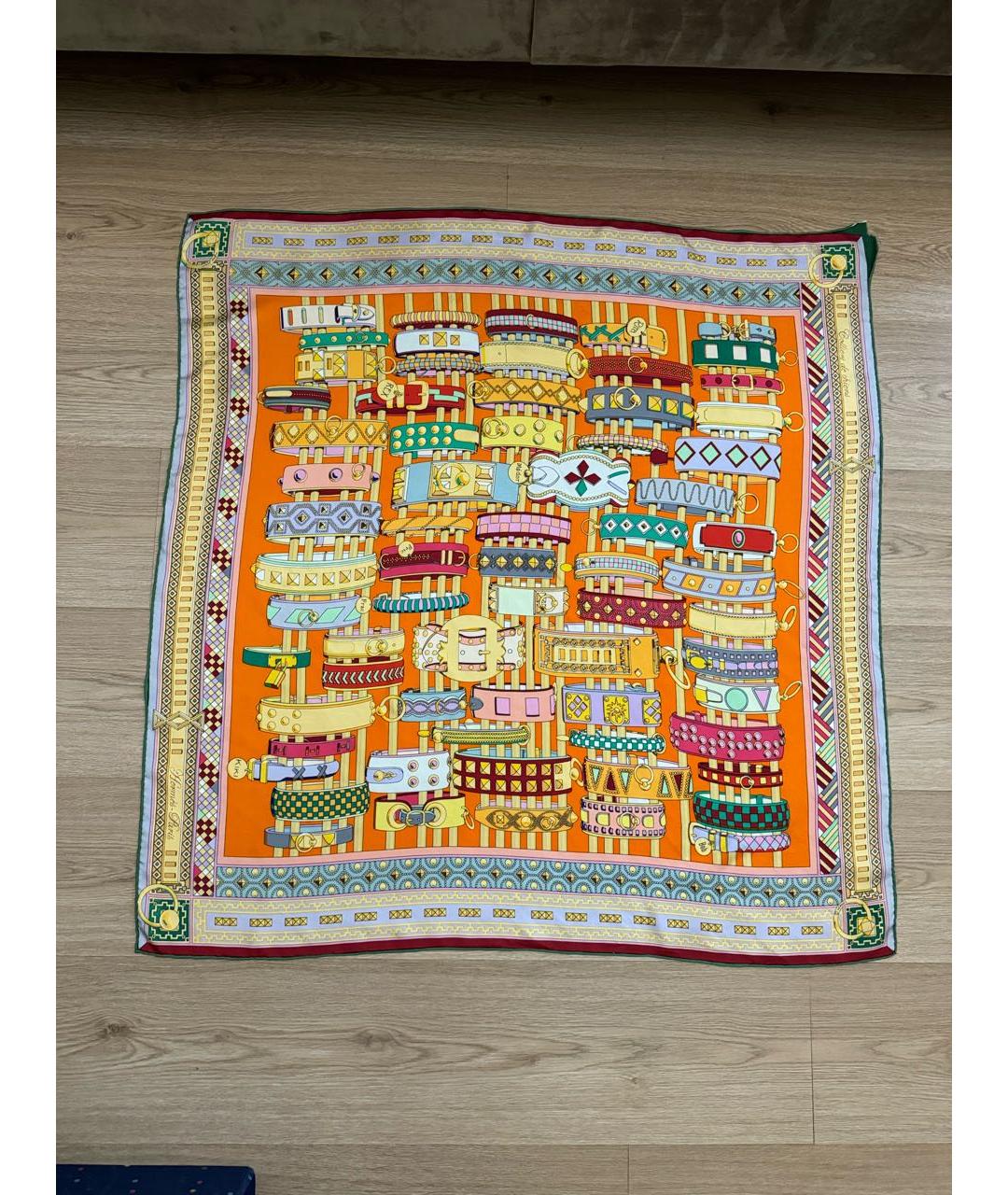 HERMES Мульти шелковый платок, фото 9