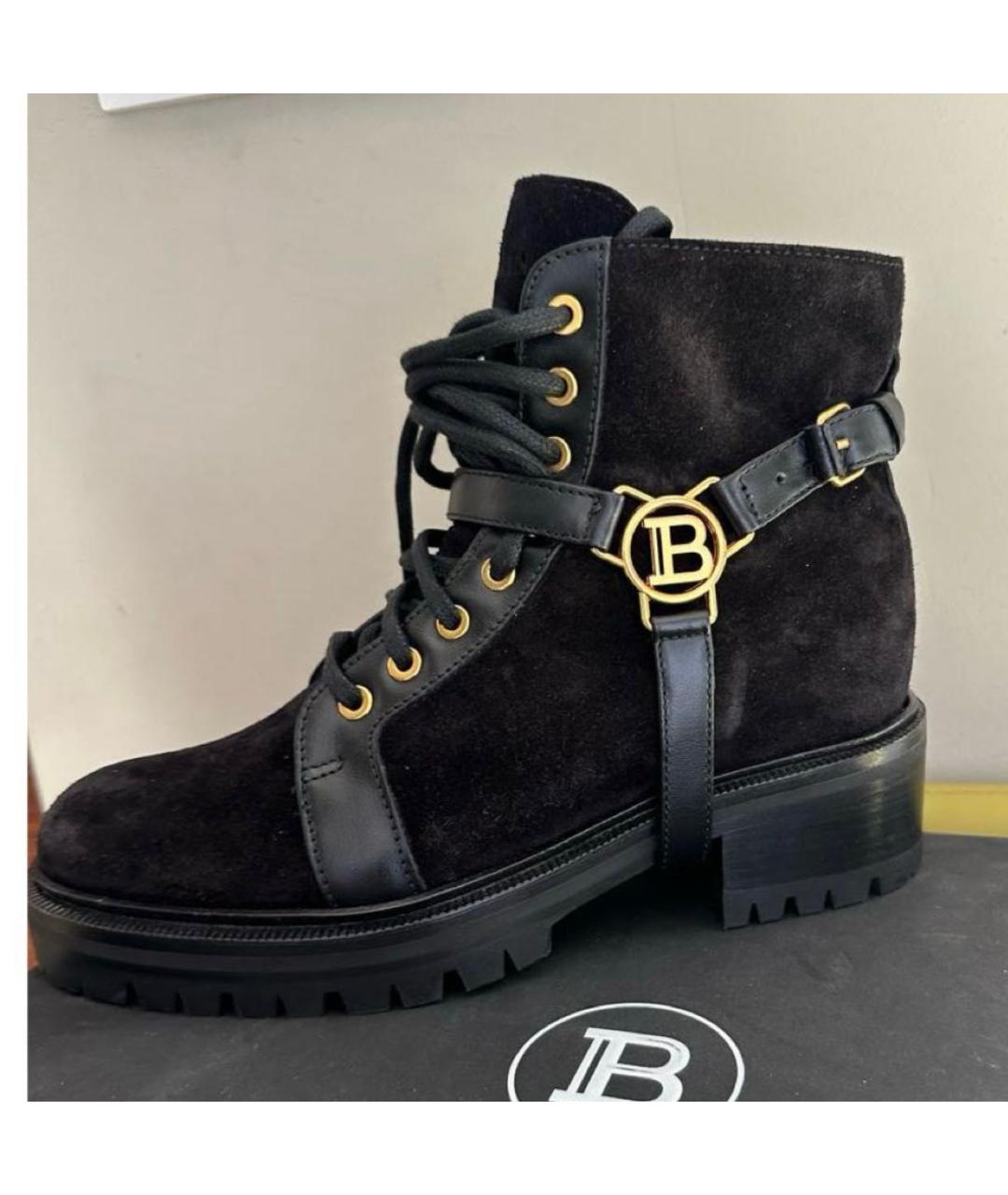 BALMAIN Черные замшевые ботинки, фото 5