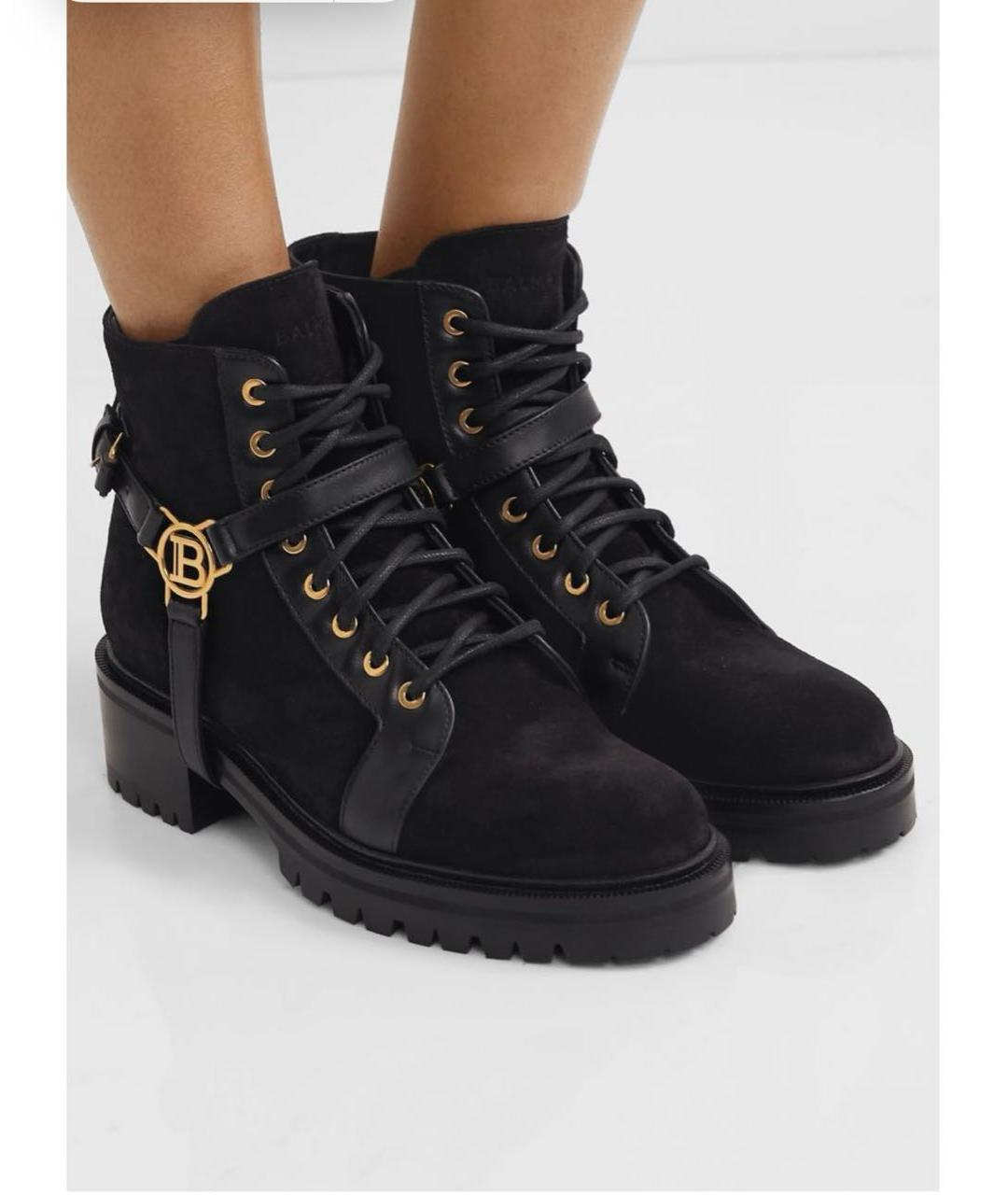 BALMAIN Черные замшевые ботинки, фото 4