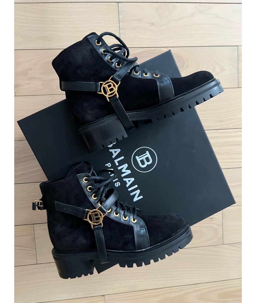 BALMAIN Черные замшевые ботинки, фото 2