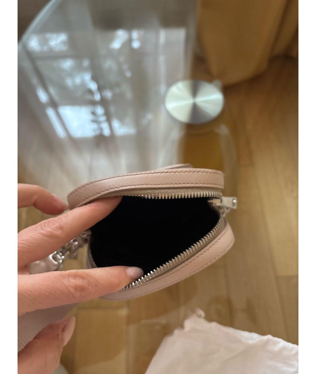 PRADA Розовая кожаная сумка через плечо, фото 4