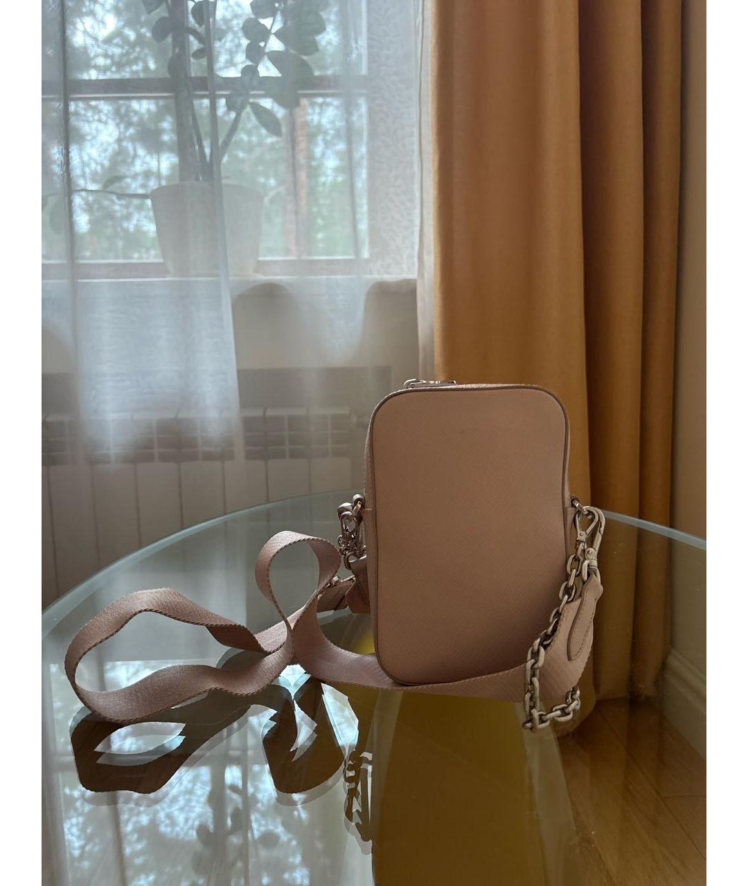 PRADA Розовая кожаная сумка через плечо, фото 3