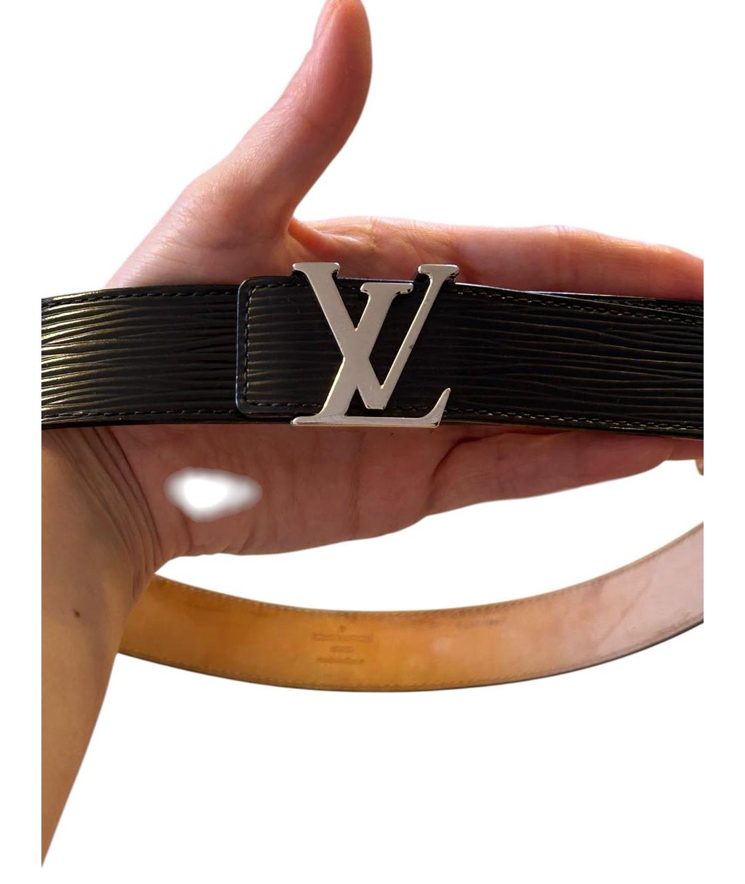 LOUIS VUITTON Черный кожаный ремень, фото 8