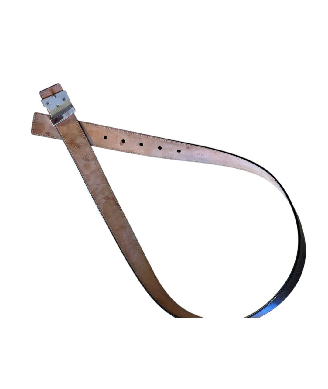 LOUIS VUITTON Черный кожаный ремень, фото 7