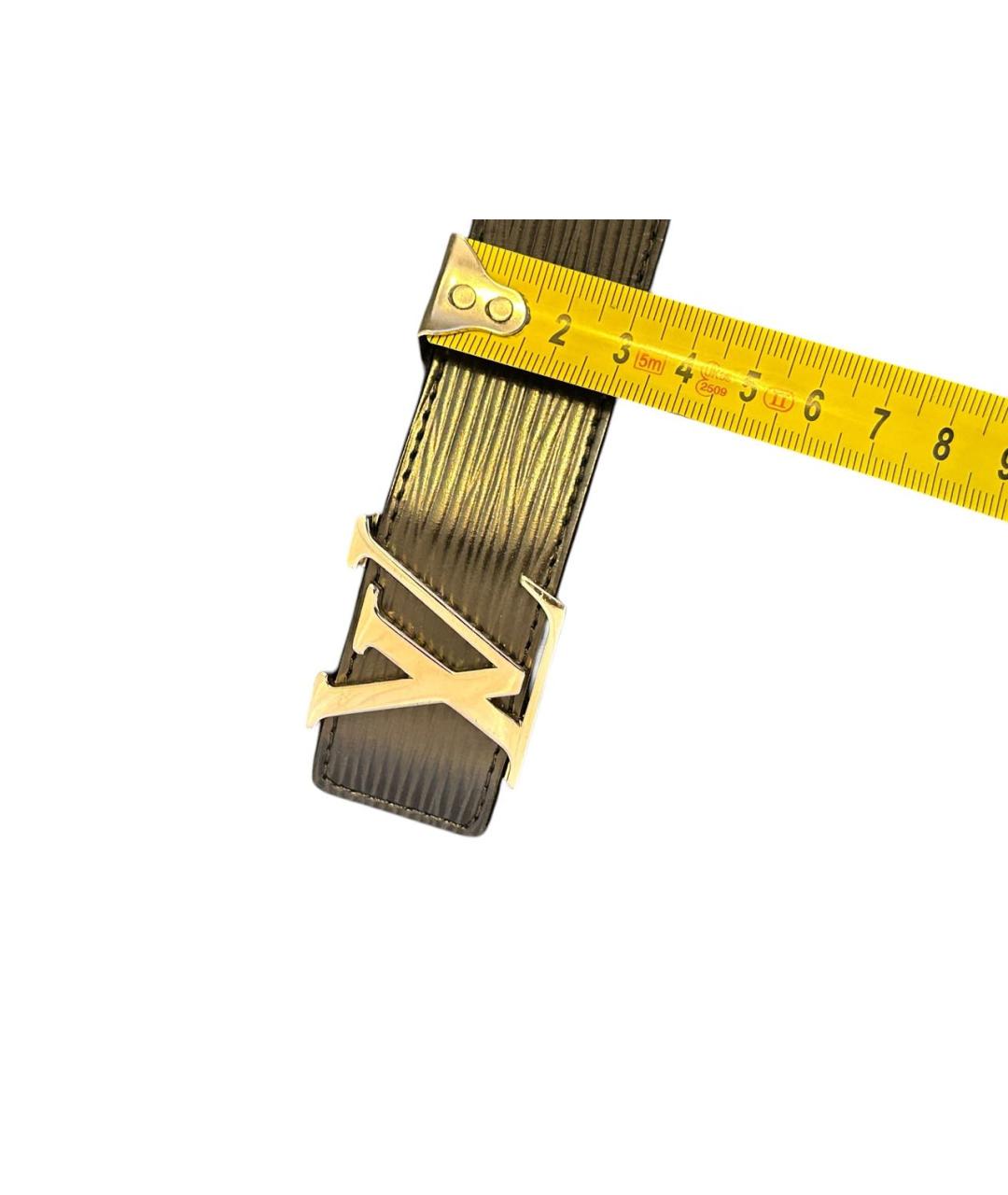 LOUIS VUITTON Черный кожаный ремень, фото 2