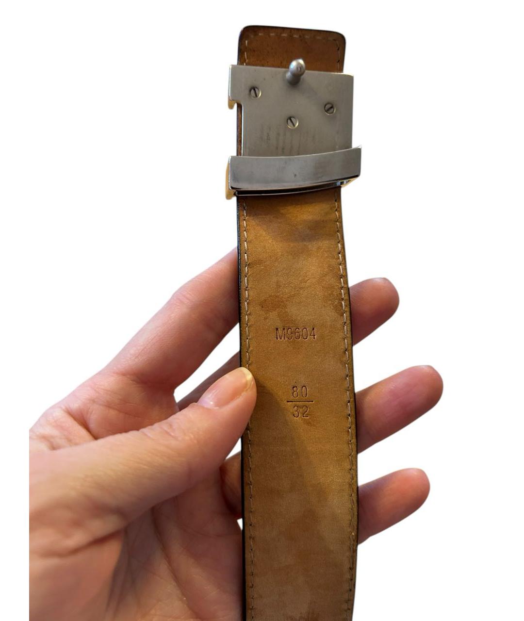 LOUIS VUITTON Черный кожаный ремень, фото 4