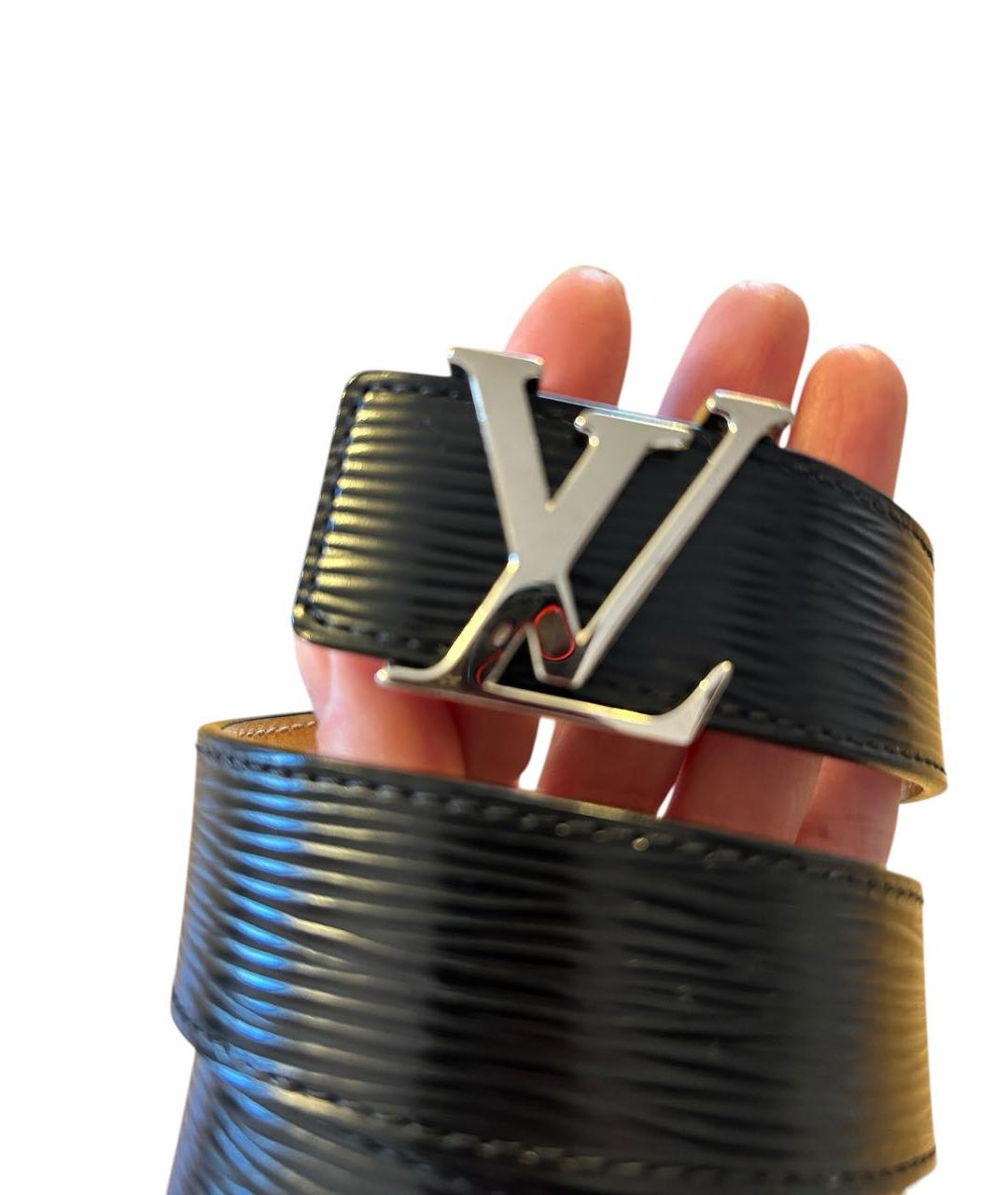 LOUIS VUITTON Черный кожаный ремень, фото 3