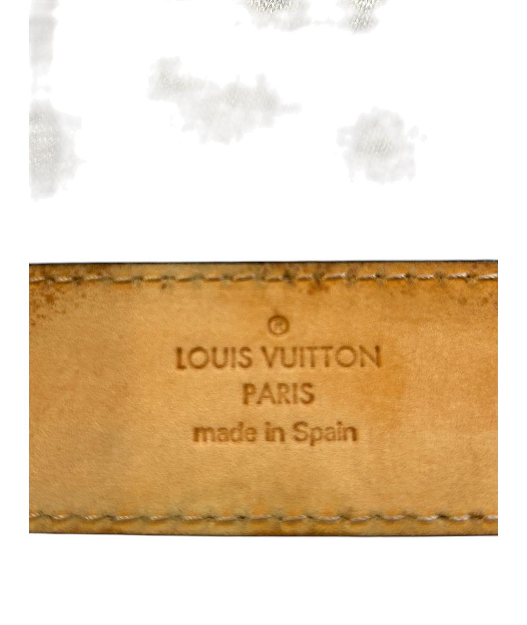 LOUIS VUITTON Черный кожаный ремень, фото 5