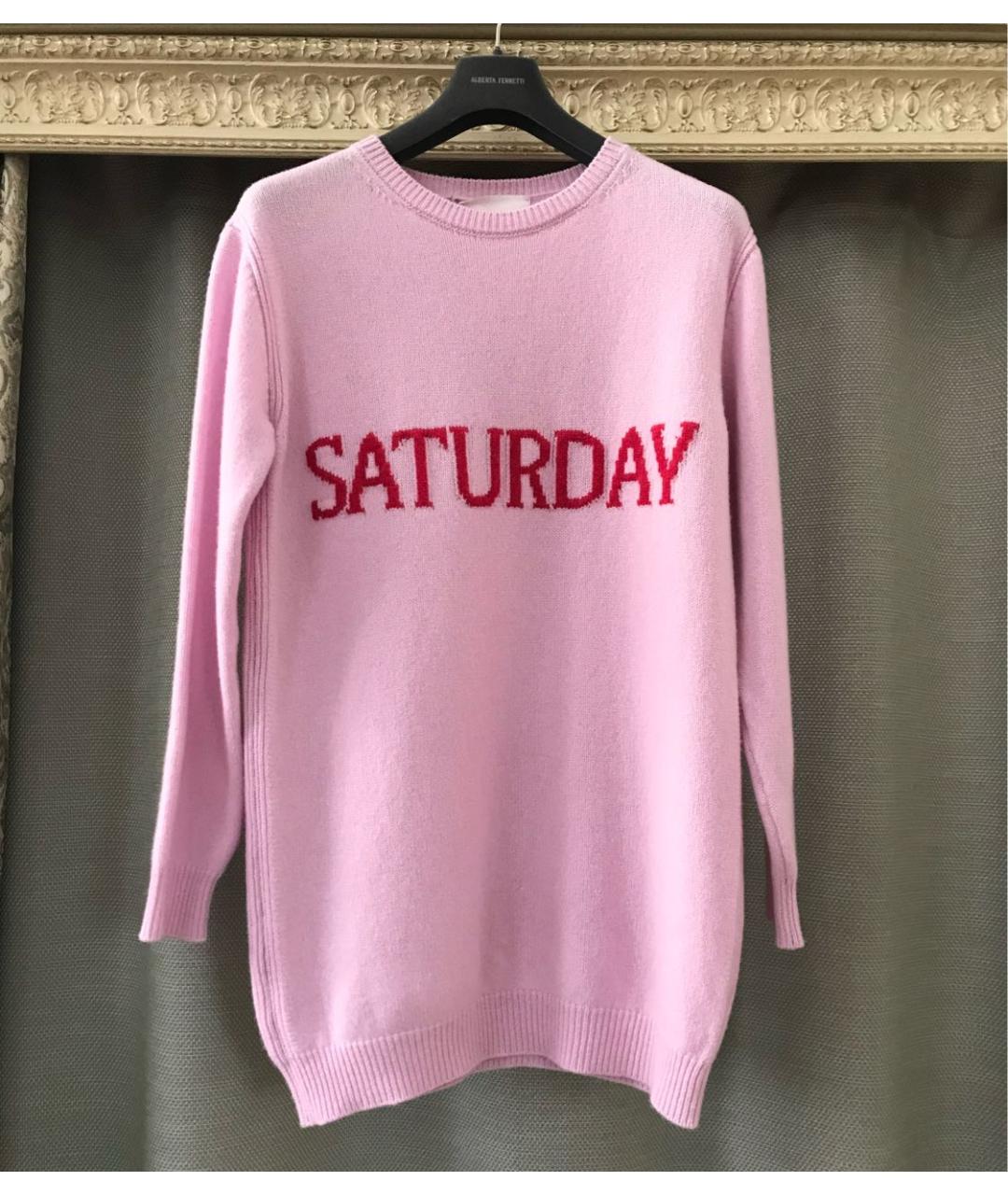 ALBERTA FERRETTI Розовый шерстяной джемпер / свитер, фото 6