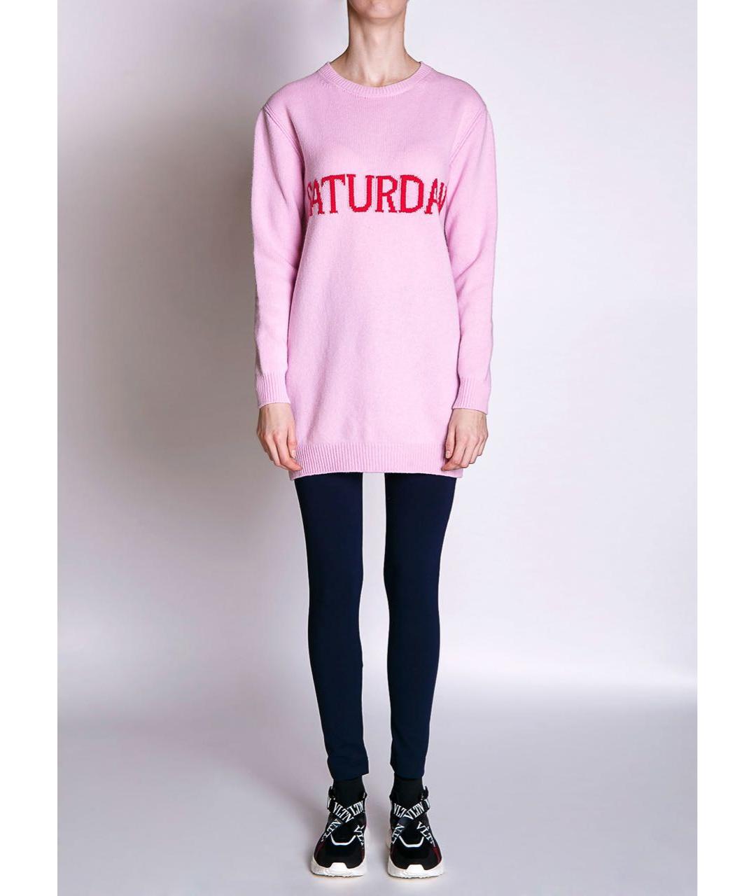 ALBERTA FERRETTI Розовый шерстяной джемпер / свитер, фото 3