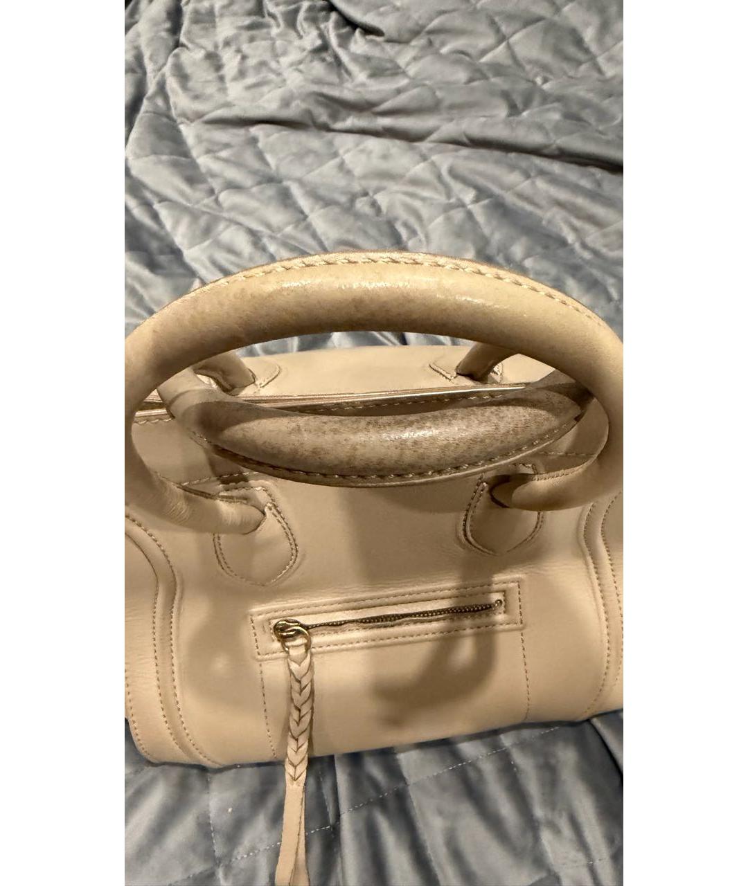 CELINE Бежевая кожаная сумка тоут, фото 4