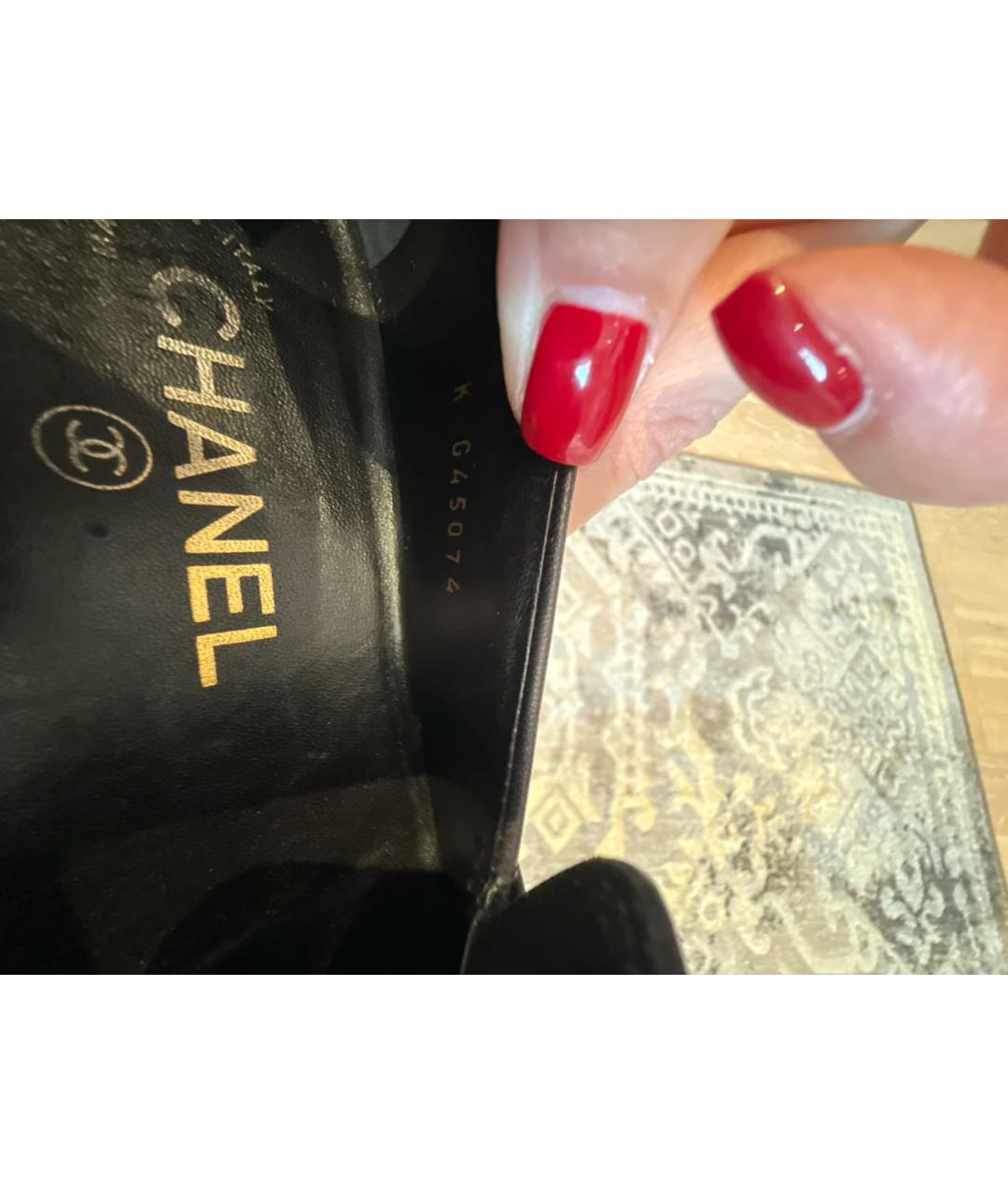 CHANEL Черные кожаные лоферы, фото 7