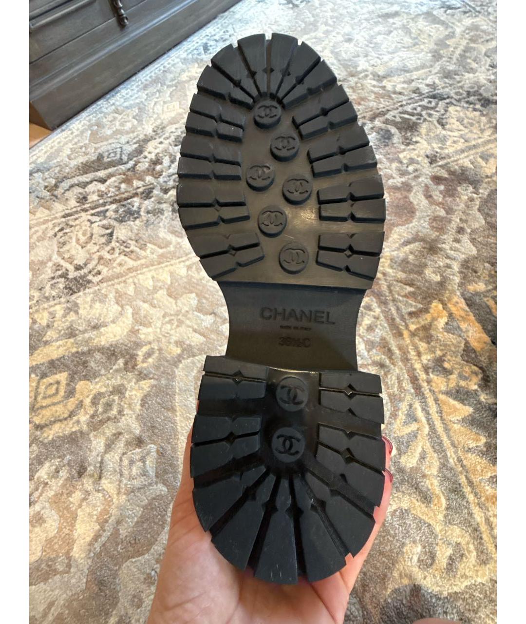 CHANEL Черные кожаные лоферы, фото 5