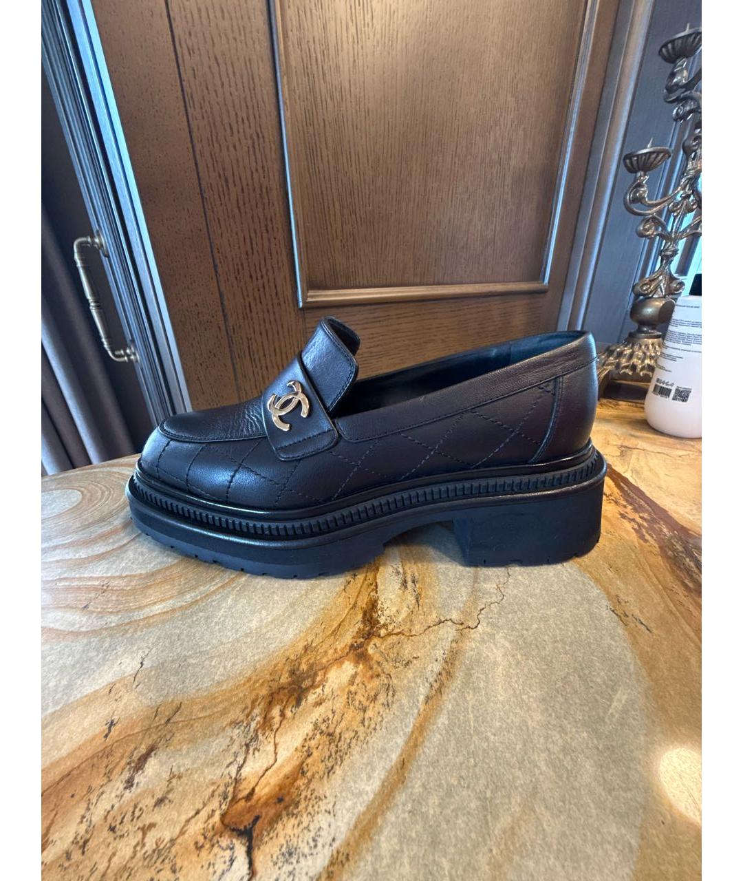 CHANEL Черные кожаные лоферы, фото 9