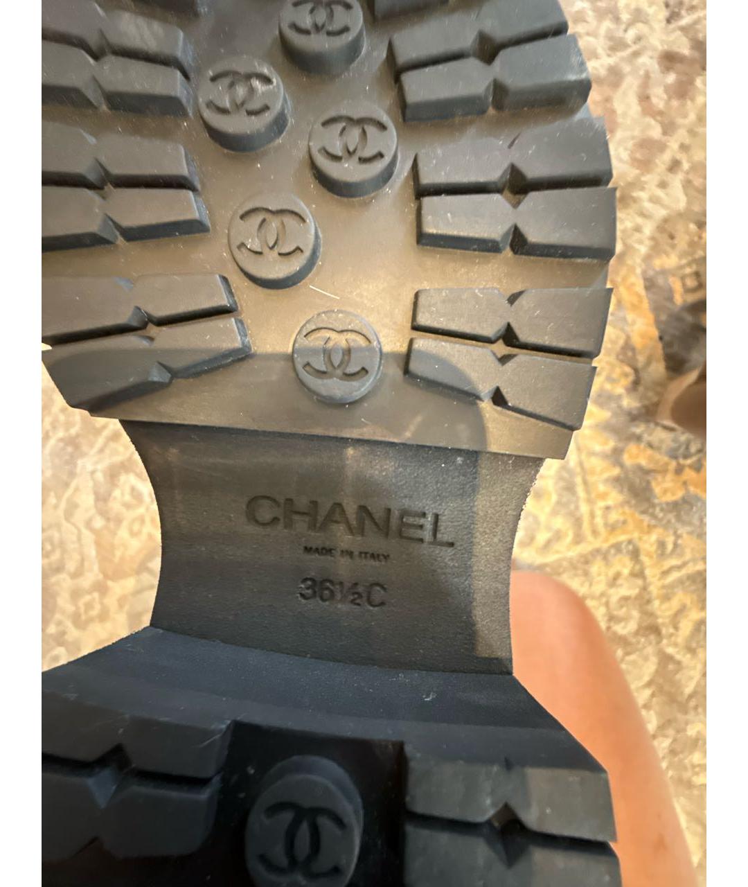 CHANEL Черные кожаные лоферы, фото 6