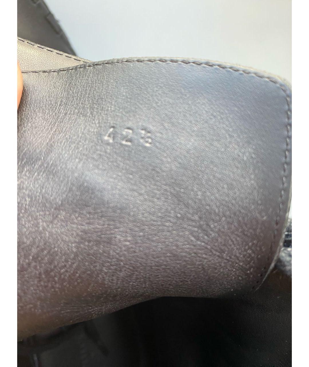 BOTTEGA VENETA Антрацитовые кожаные высокие ботинки, фото 6