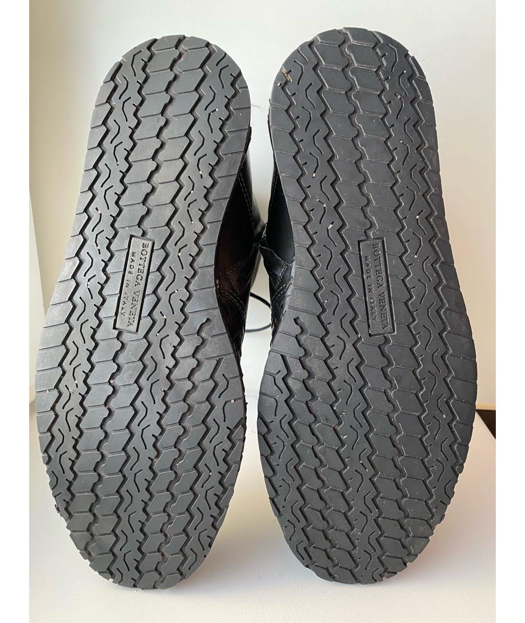 BOTTEGA VENETA Антрацитовые кожаные высокие ботинки, фото 7