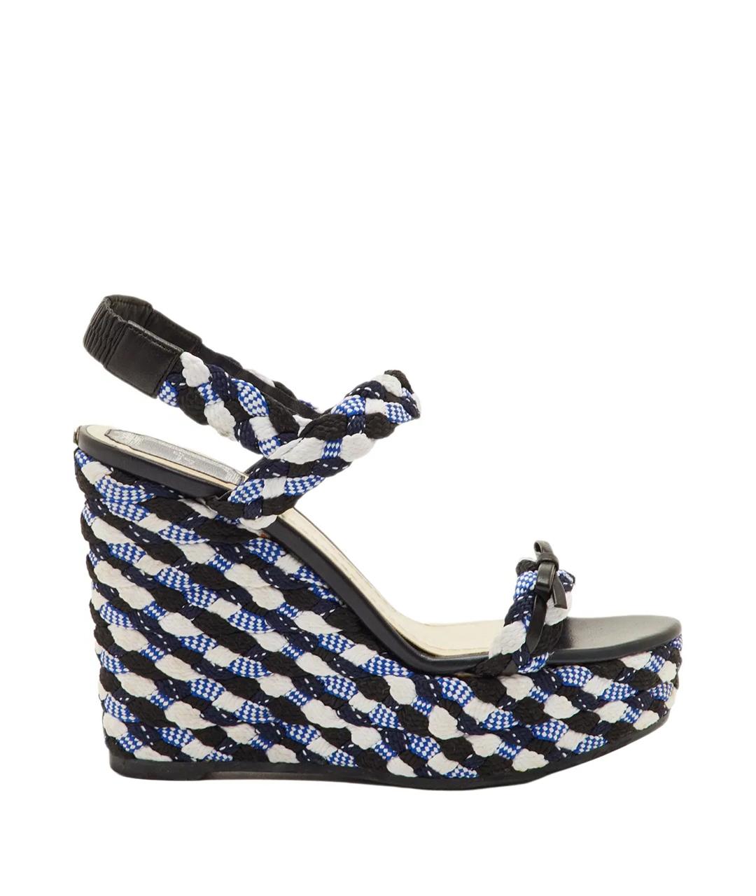 CHRISTIAN DIOR Мульти текстильные босоножки, фото 1