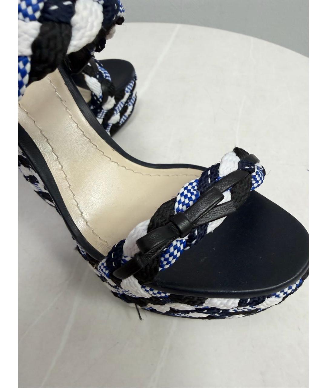 CHRISTIAN DIOR Мульти текстильные босоножки, фото 8