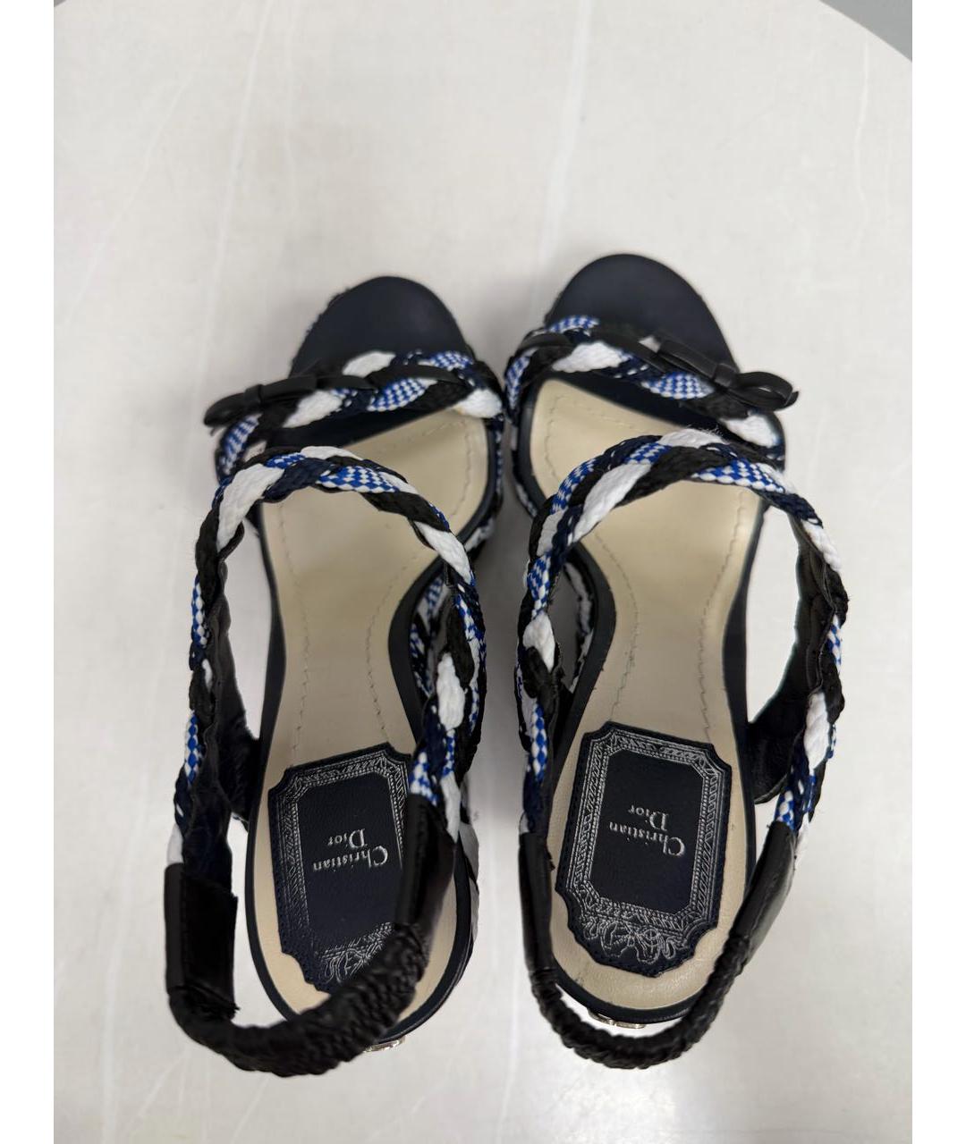 CHRISTIAN DIOR Мульти текстильные босоножки, фото 3