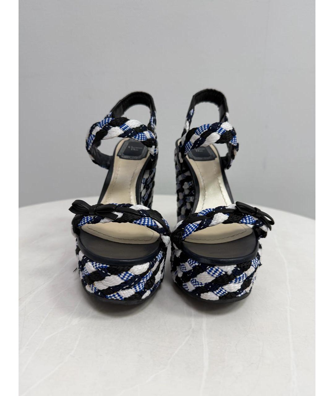 CHRISTIAN DIOR Мульти текстильные босоножки, фото 2