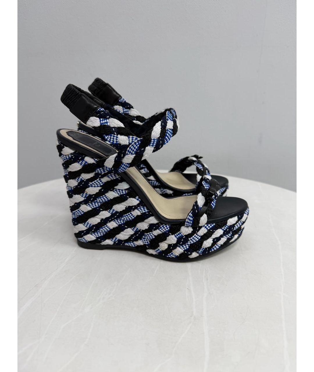 CHRISTIAN DIOR Мульти текстильные босоножки, фото 9