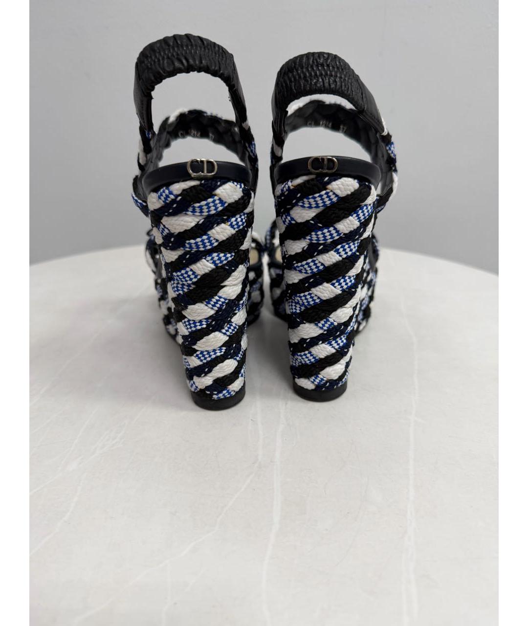 CHRISTIAN DIOR Мульти текстильные босоножки, фото 4