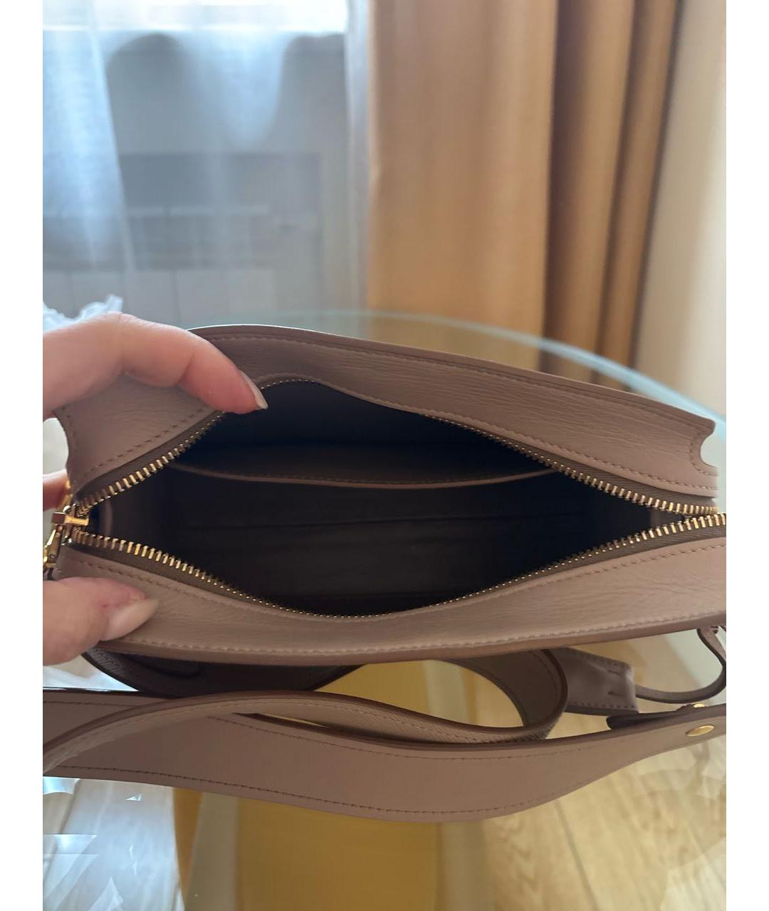 PRADA Бежевая кожаная сумка через плечо, фото 4