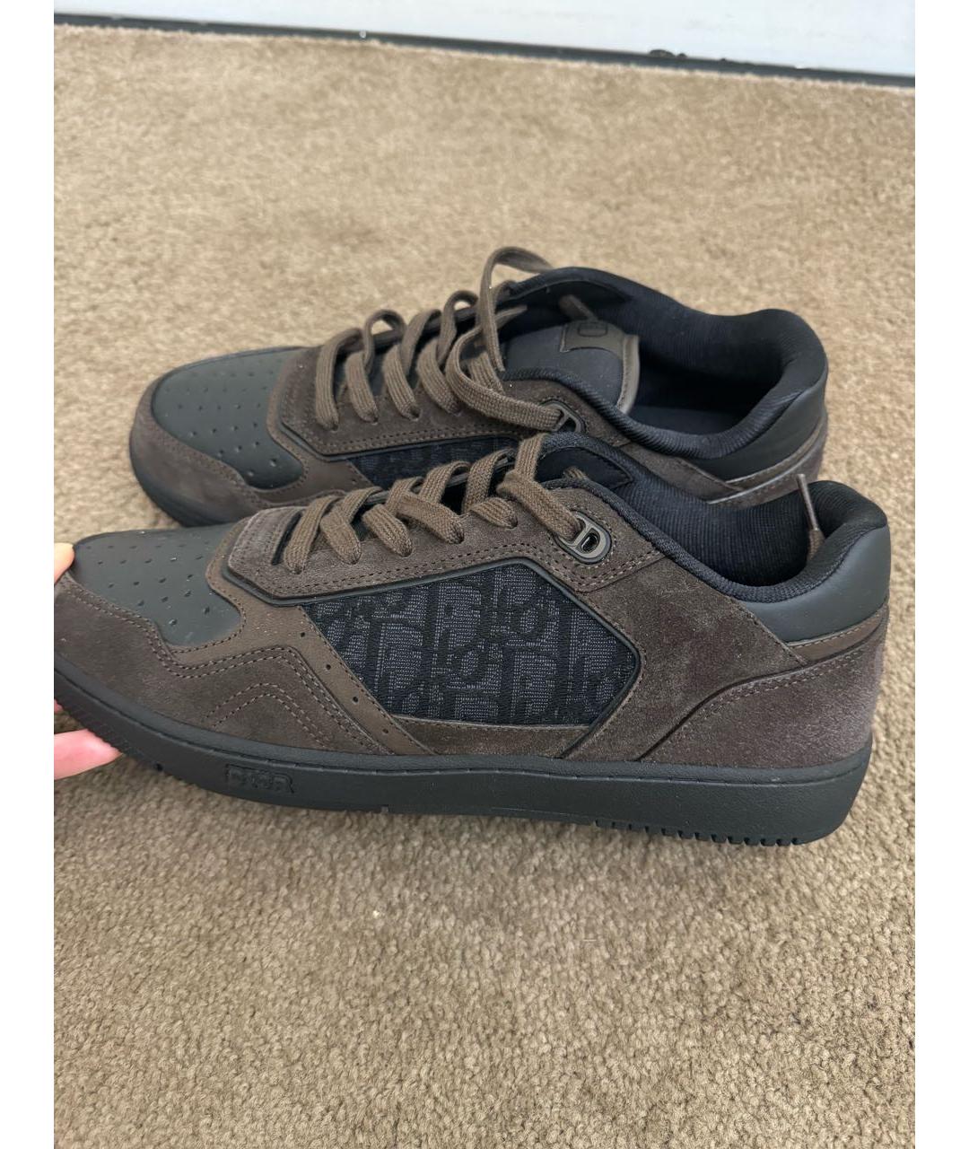 CHRISTIAN DIOR Коричневые замшевые низкие кроссовки / кеды, фото 2