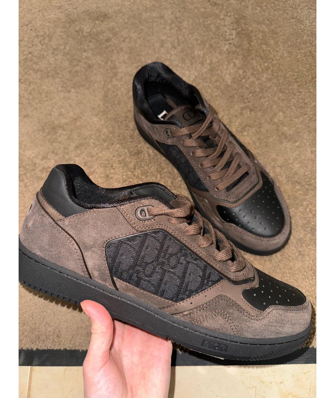 CHRISTIAN DIOR Коричневые замшевые низкие кроссовки / кеды, фото 8