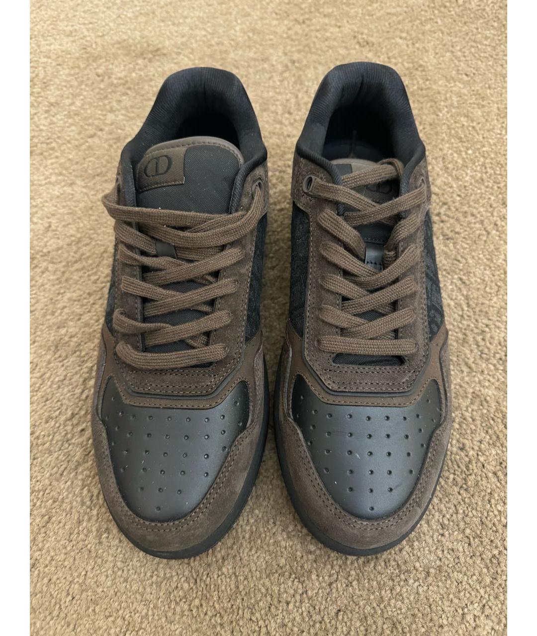 CHRISTIAN DIOR Коричневые замшевые низкие кроссовки / кеды, фото 3