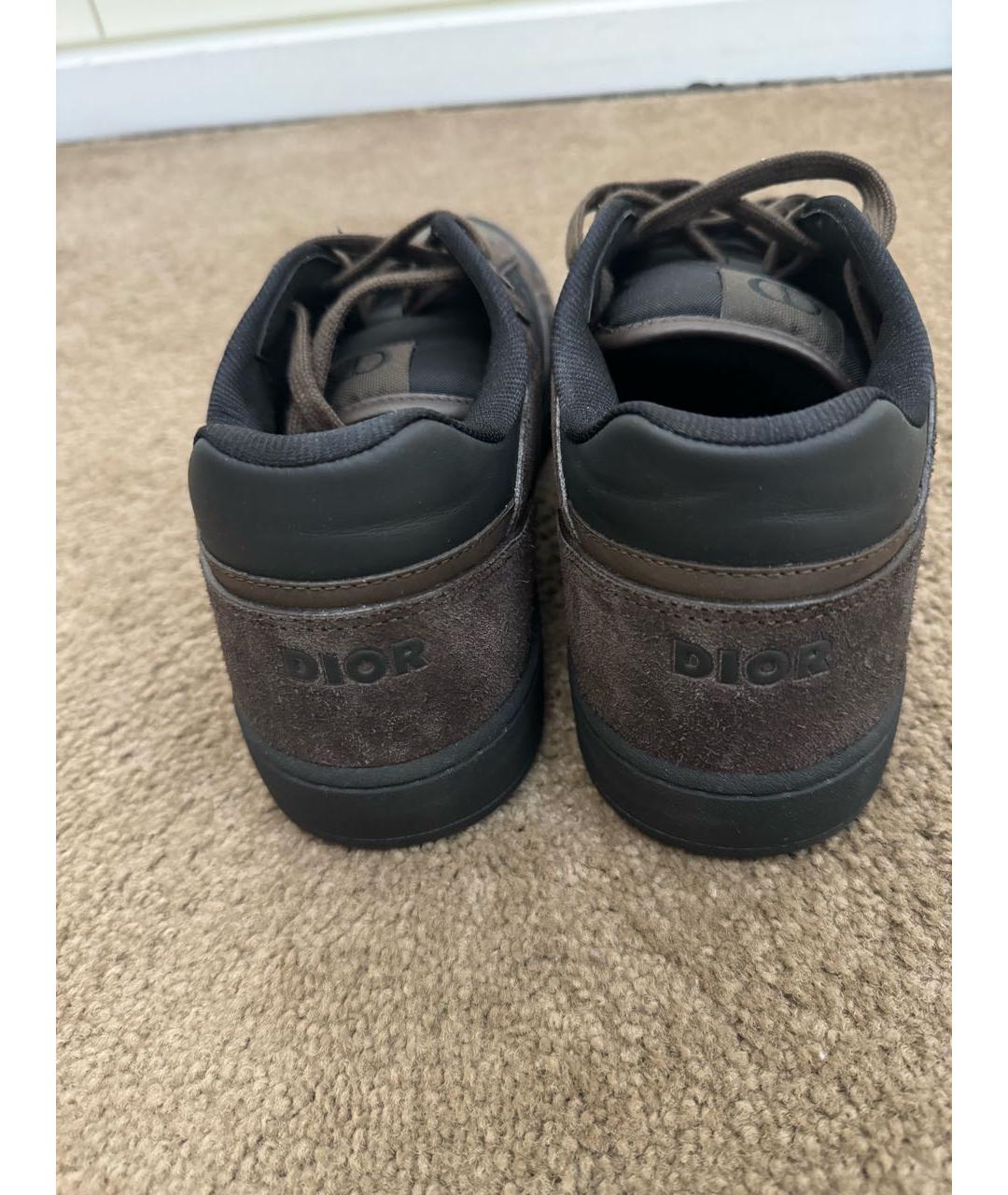 CHRISTIAN DIOR Коричневые замшевые низкие кроссовки / кеды, фото 5