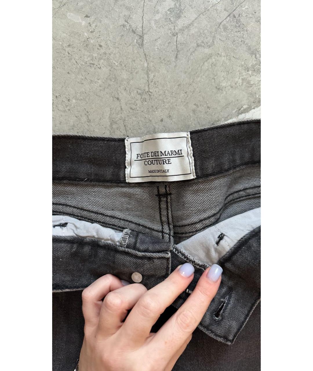 FORTE COUTURE Серые хлопковые джинсы клеш, фото 3