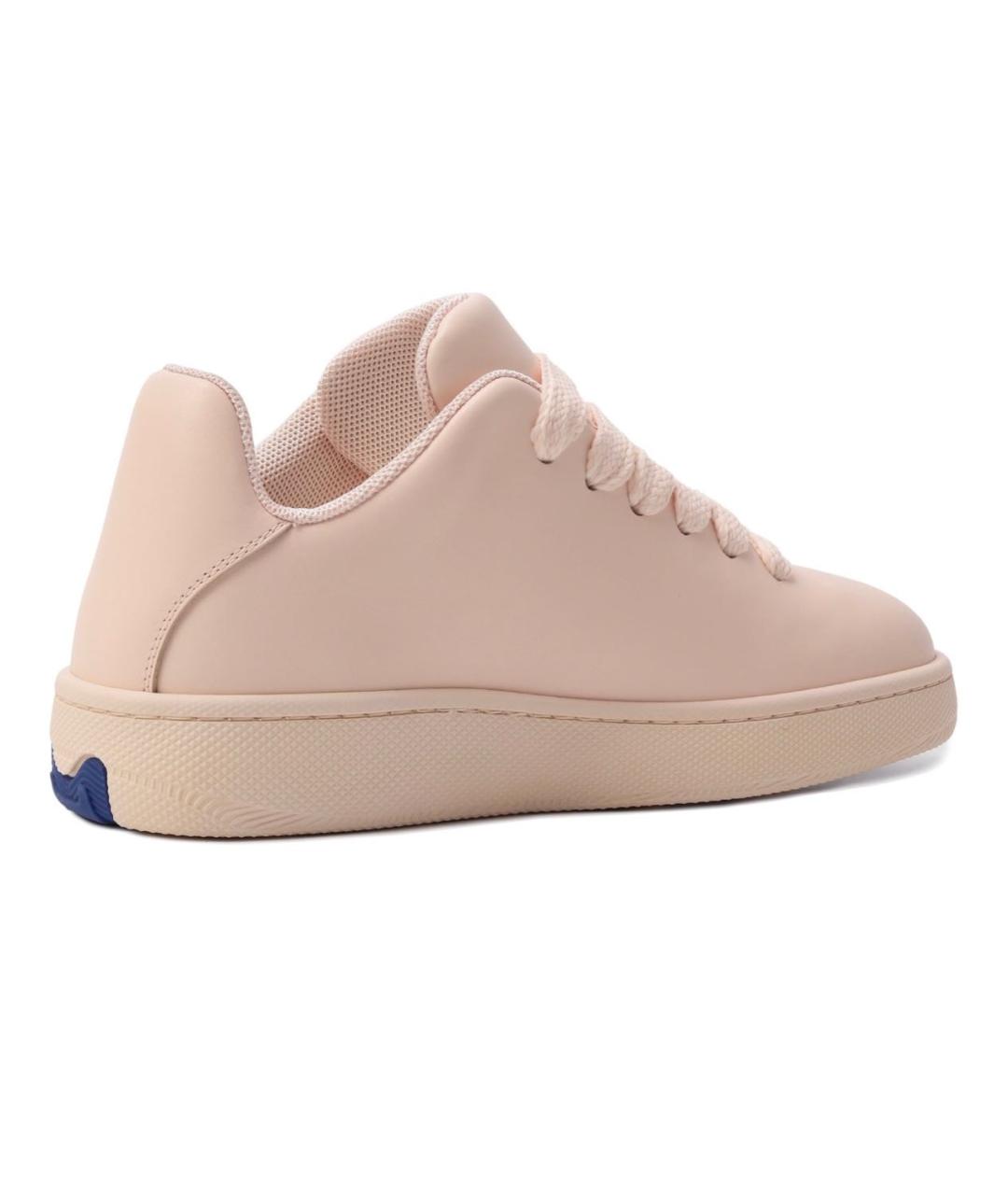 BURBERRY Розовые кожаные кроссовки, фото 4