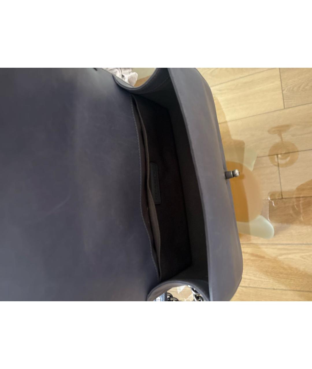 CHANEL Голубая кожаная сумка через плечо, фото 4