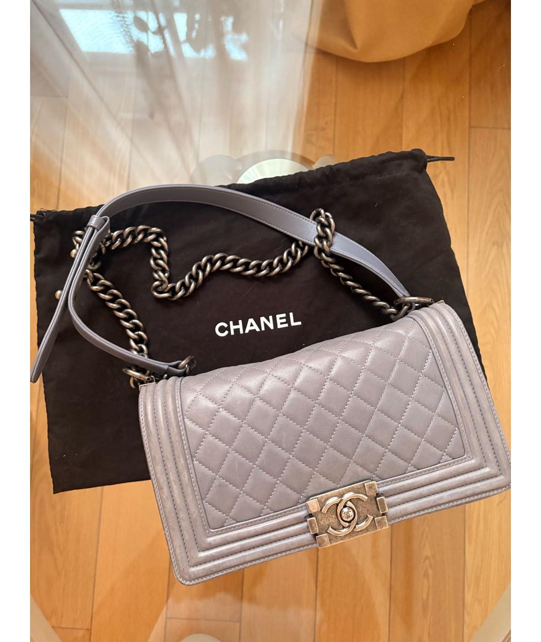 CHANEL Голубая кожаная сумка через плечо, фото 8